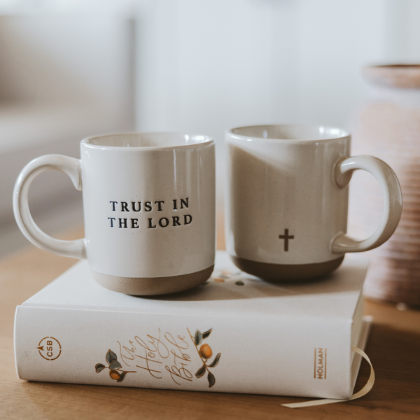 Cross Stoneware Coffee Mug - Home Decor & Gifts