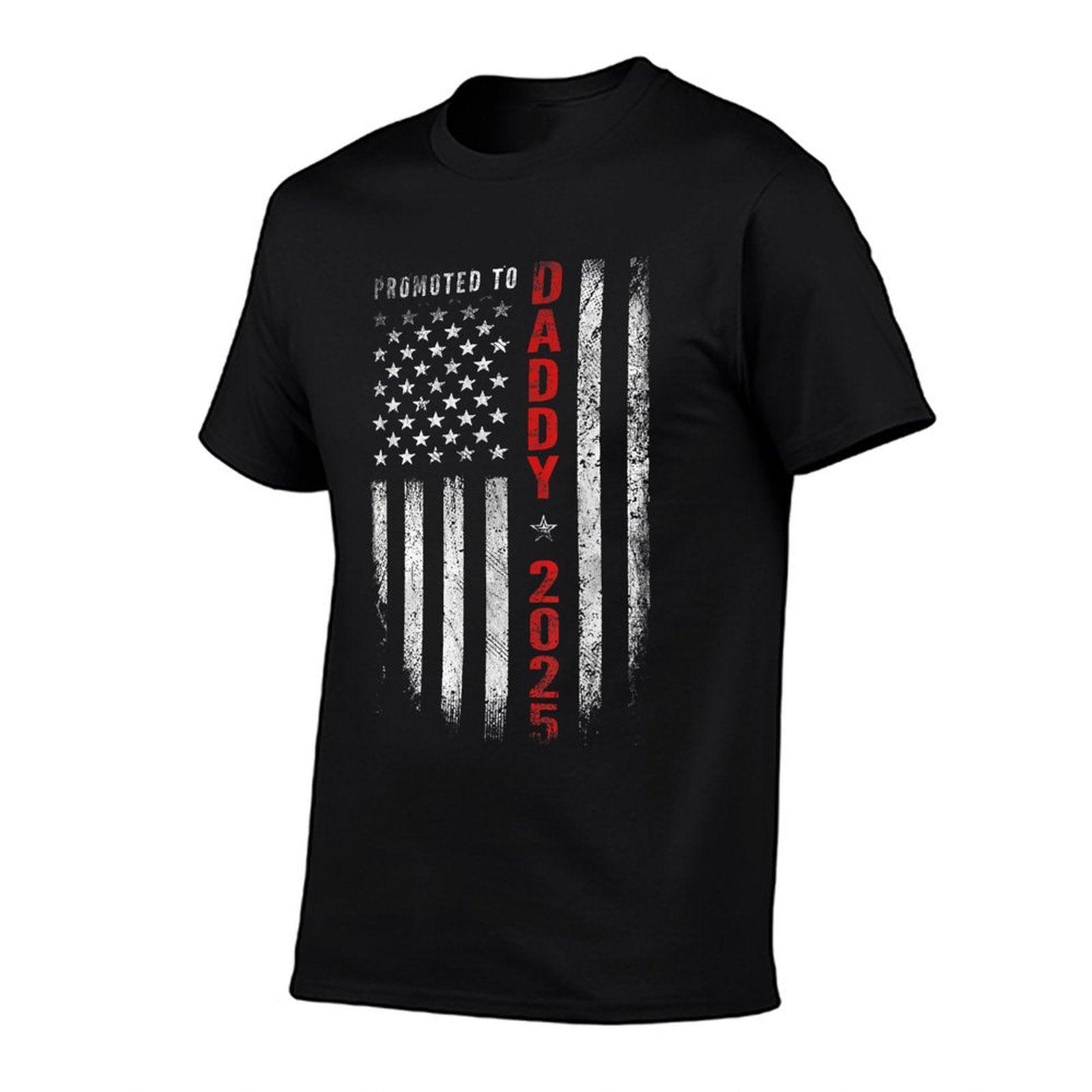 Patriotic Mens Promoted To Daddy Est 2025 First Time Dad T-Shirt