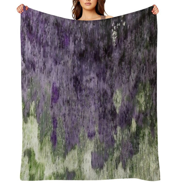 Violet And Olive Abstract Painting Comfort Throw Blanket