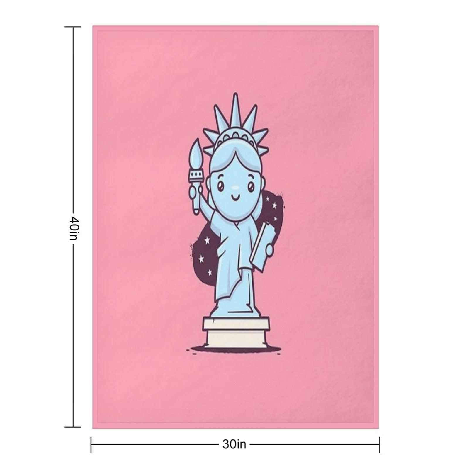 Cute Miss Liberty Throw Blanket