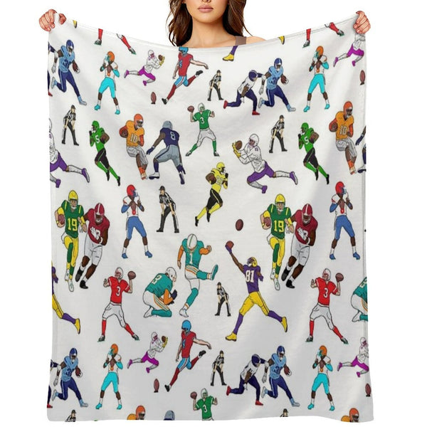 Football Players All-season Throw Blanket