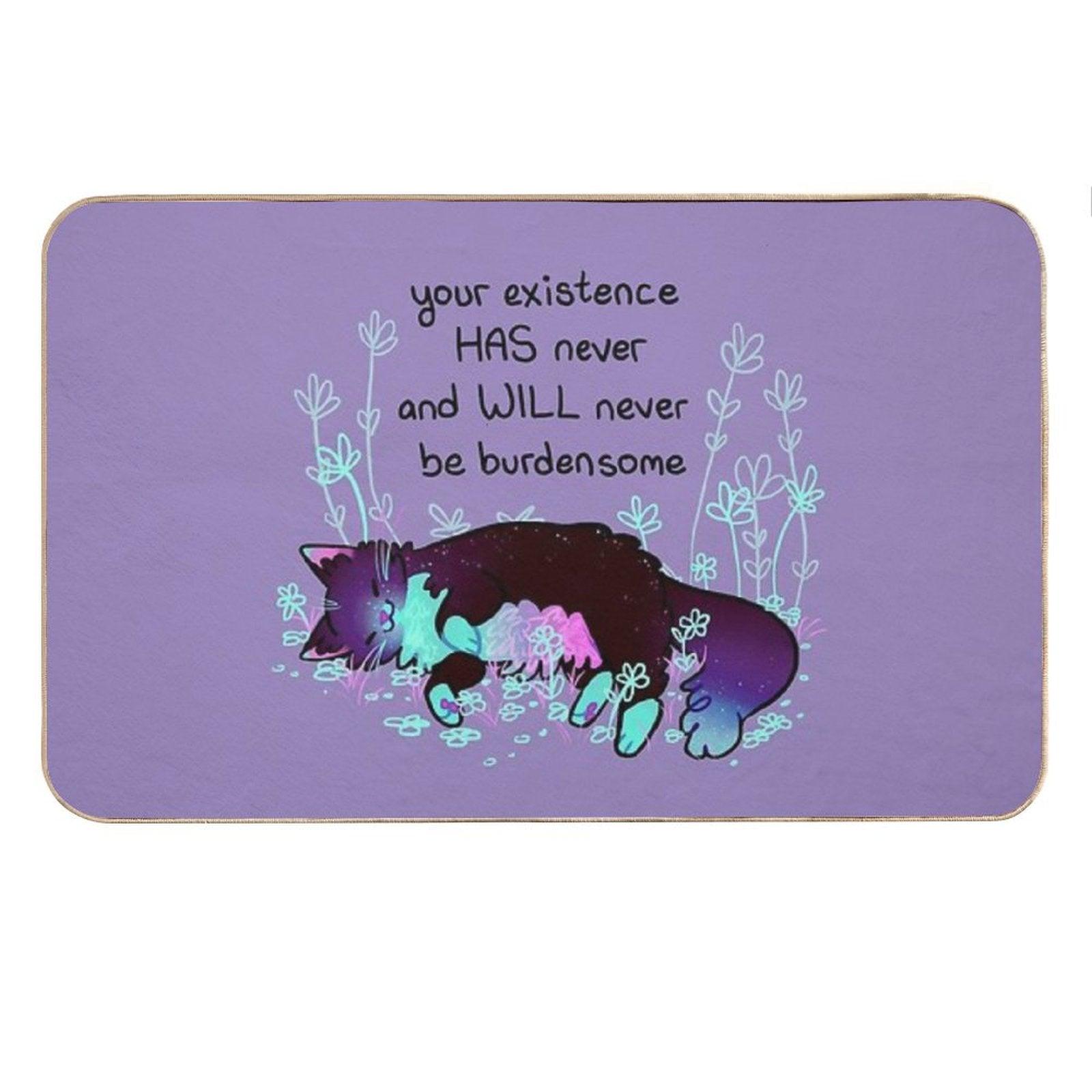 Your Existence Neon Sleepy Kitty Bath Mat