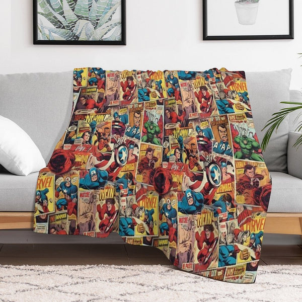 Vintage Comic Pattern Lightweight Throw Blanket