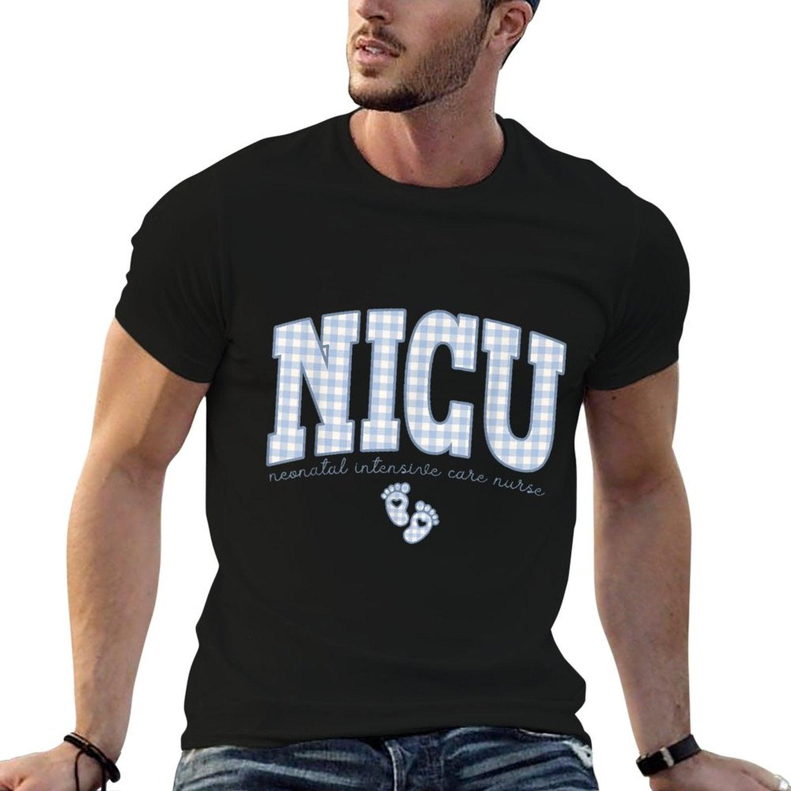 Women NICU Neonatal Intensive Care Nurse NICU Nurse Gingham T-Shirt