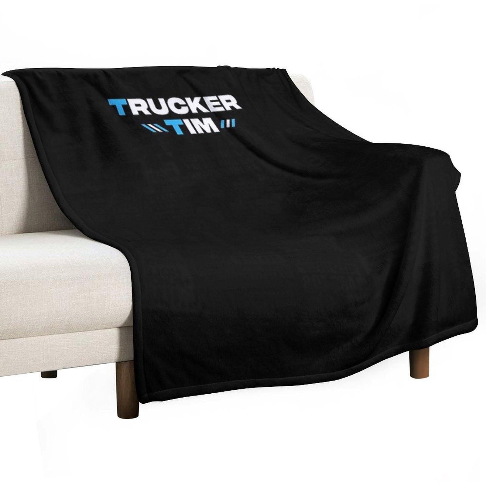 Trucker Tim Merch Trucker Tim Logo Throw Blanket