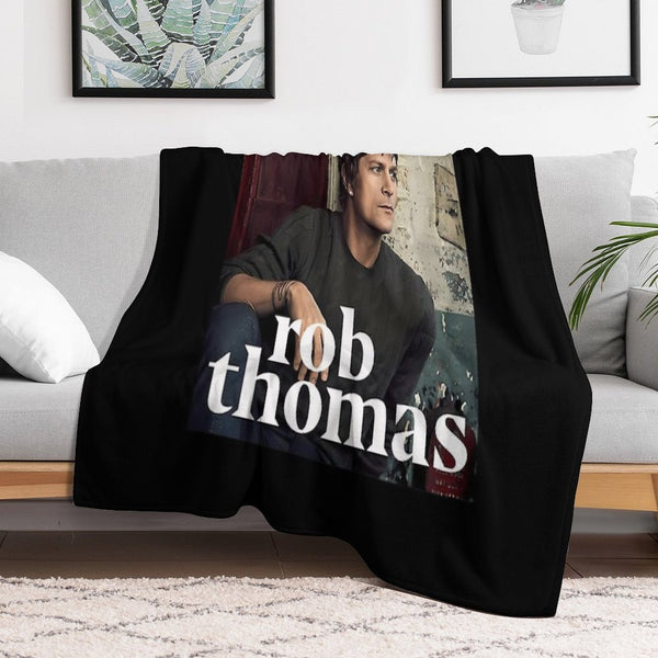 Rob Thomas Singer Music Band Sustainable Throw Blanket