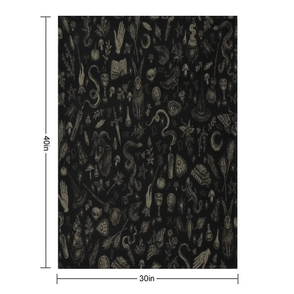 Just Witch Things (black And Beige) Throw Blanket