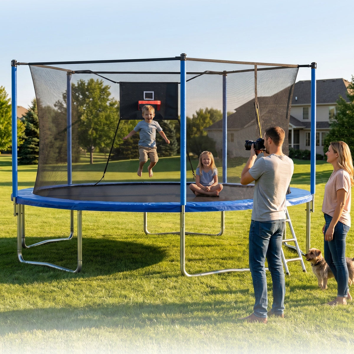14FT Trampoline with Enclosure Net