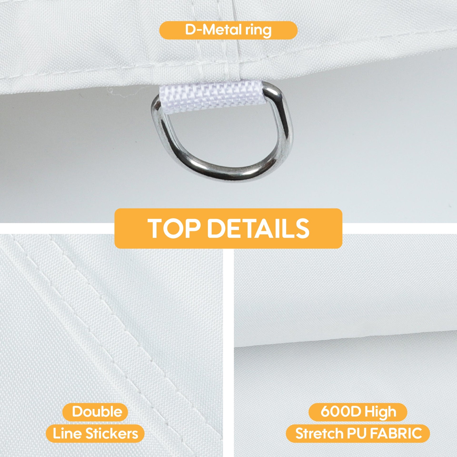 10 x 10 ft Canopy Replacement Top with 4-Pack Weight Bags, Pop Up Tent Cover Only, Frame Not Included, White