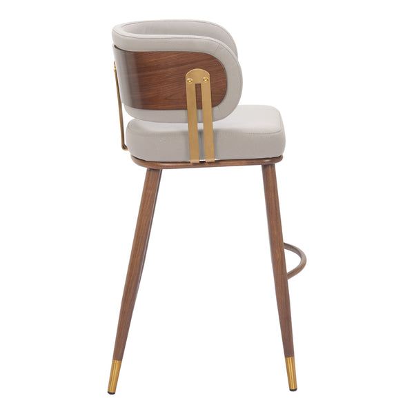 Brew Barstool Beige & Walnut