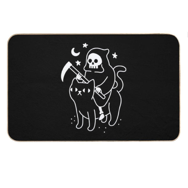 Death Rides A Black Cat Bath Mat