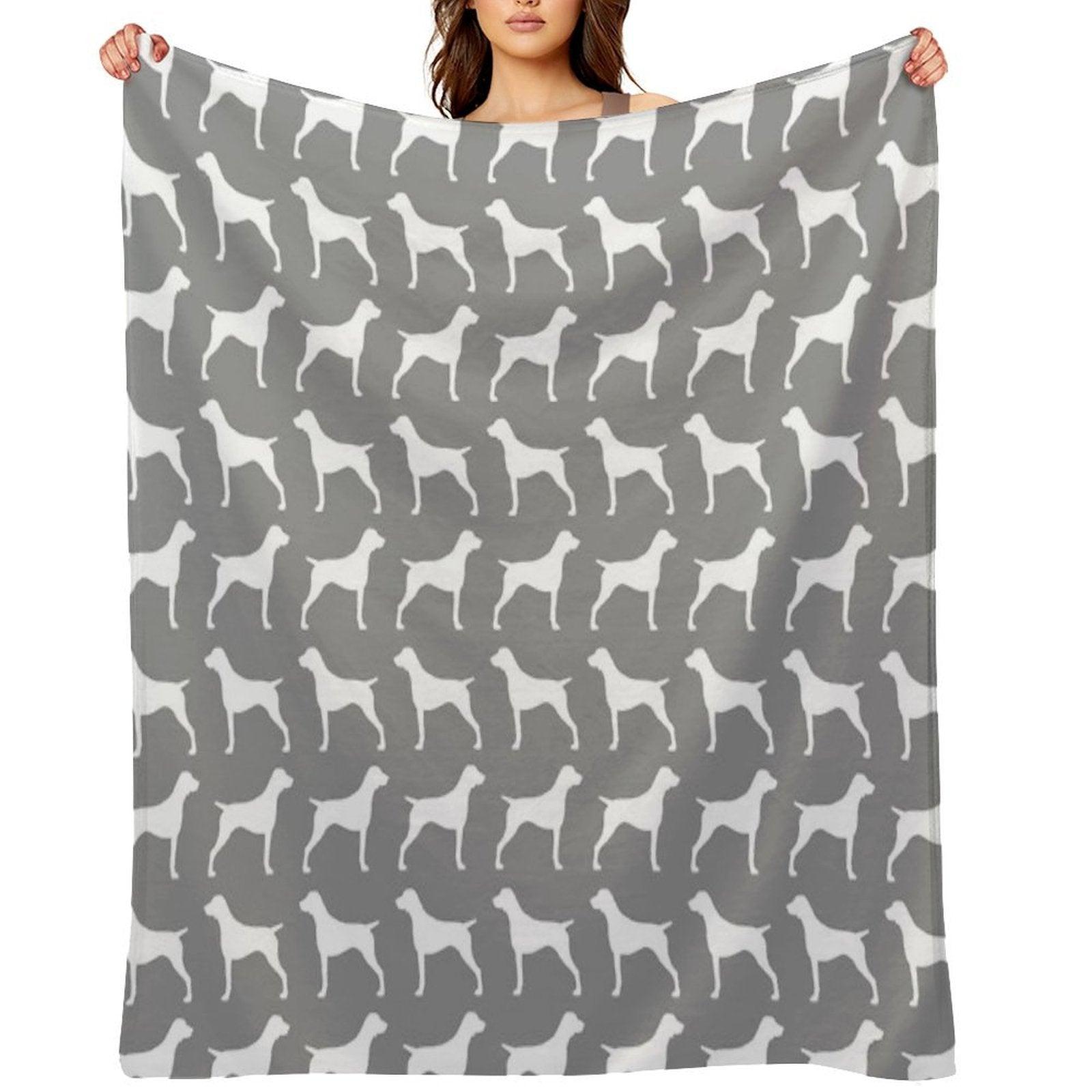 German Shorthaired Pointer Silhouette(s) Throw Blanket