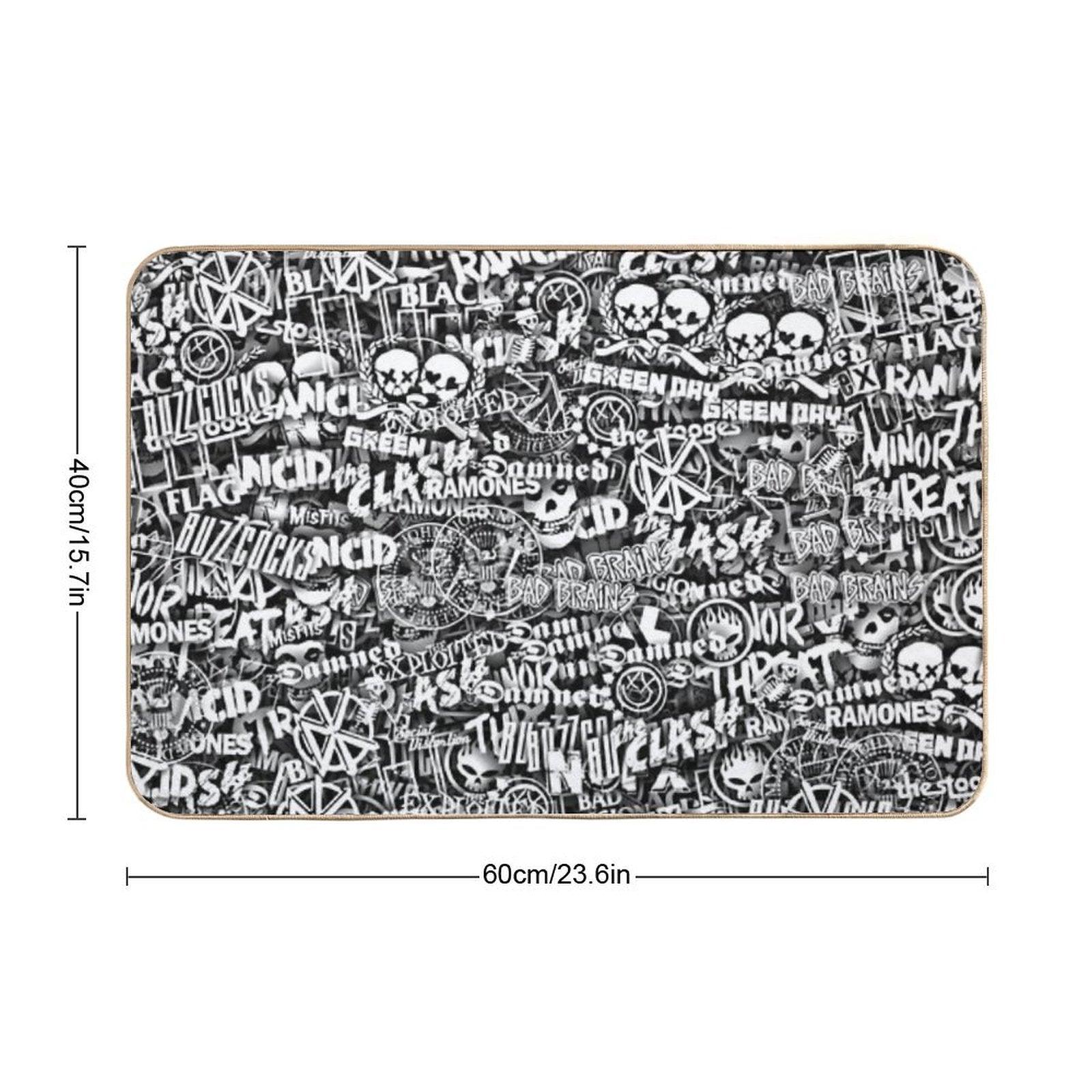 Punk-Rock Bands. Stickerbombing Bath Mat
