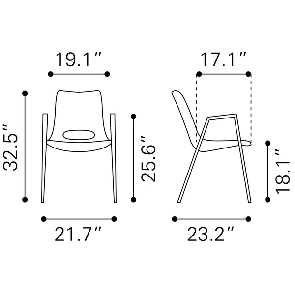 Desi Dining Chair (Set of 2) Azure Gray