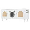 Furniture Style Cat Cabinet Cream White Cat Litter Box with Sisal Scratching Door MDF