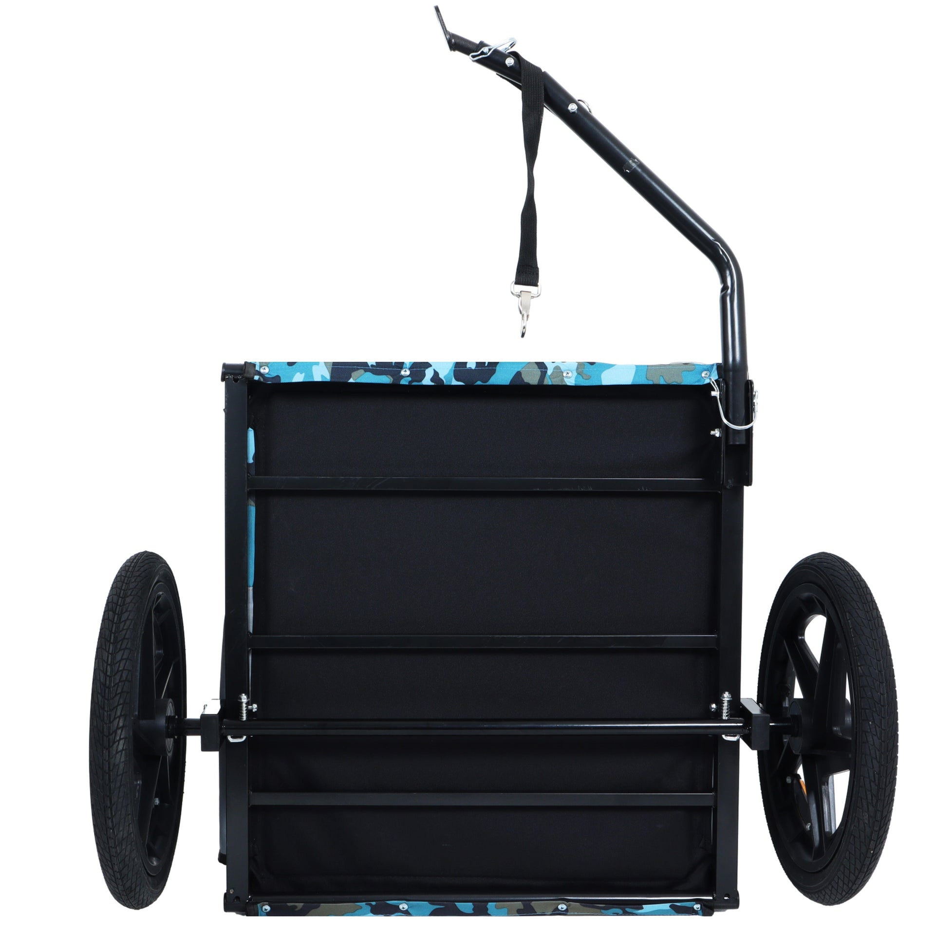 Outdoor Heavy Duty Collapsible Pet Bike Trailer with 16-Inch All-Terrain Wheels & Universal Hitch – Foldable Dog/Cargo Carrier Cart for Bicycles, blue, grey