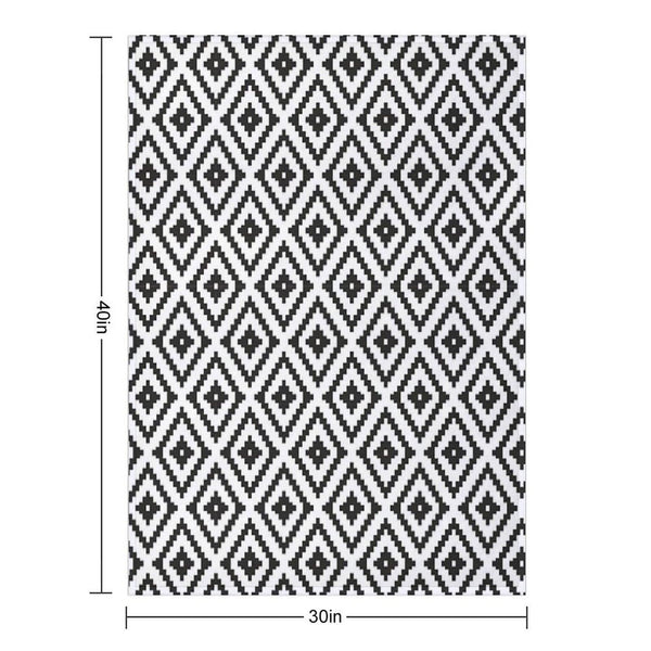 Aztec - Black on White Throw Blanket
