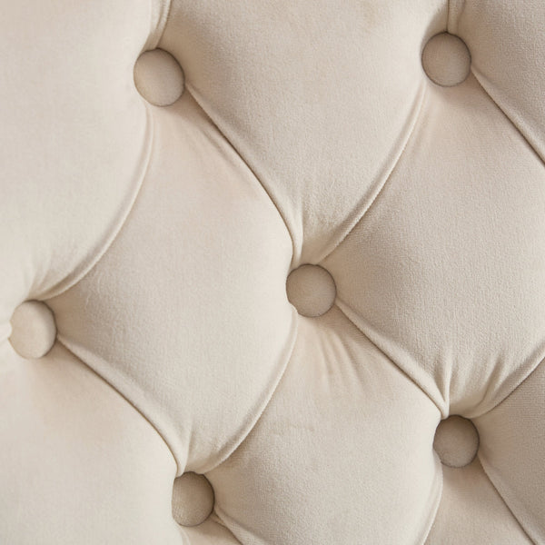 Mid-Century Modern Tufted Velvet Dining Chairs with Lion Head Pull Ring and Nailhead Trim