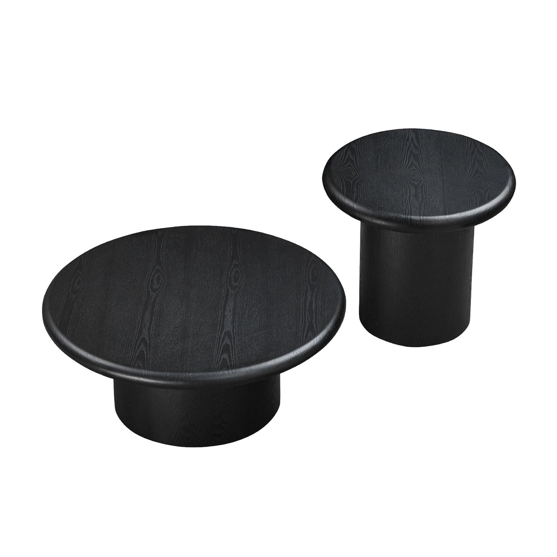 2-Piece Modern Round Coffee Table Set