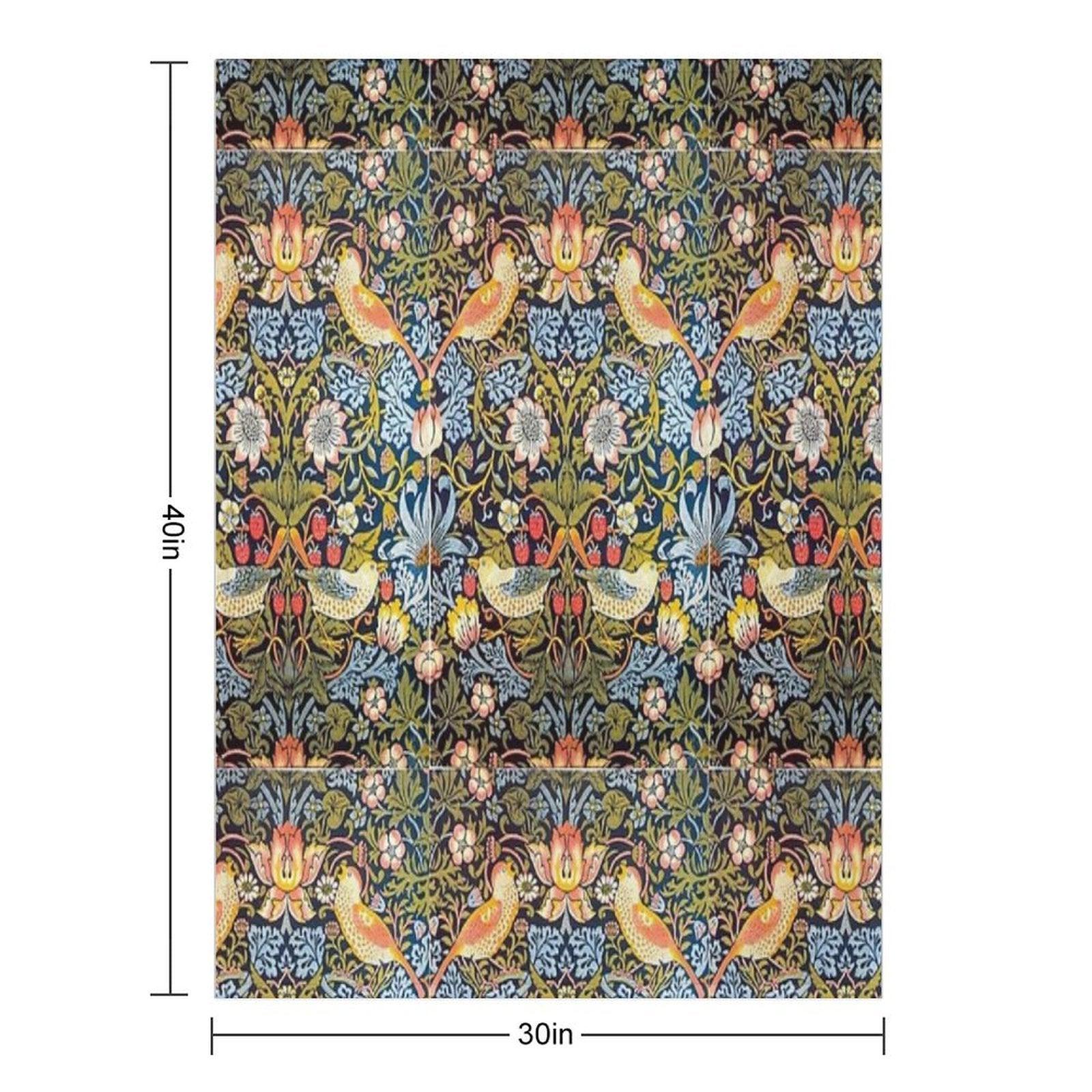 William Morris Strawberry Thief Design 1883 Throw Blanket
