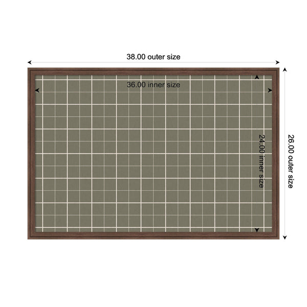 Framed Fabric Pinboard Sage Green Plaid Wall Organization