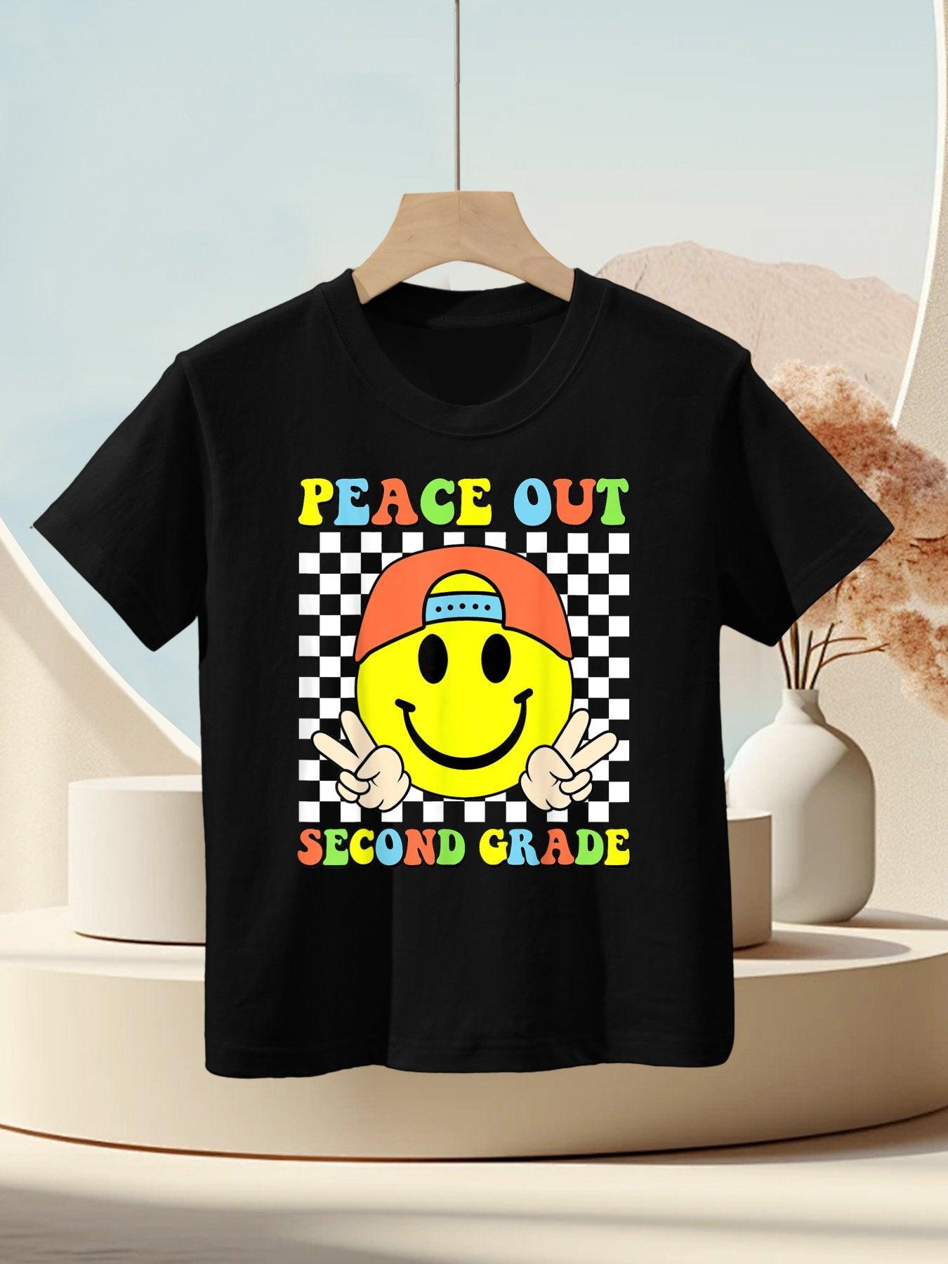 Peace Out 2nd Grade Boys Kid Graduation Last Day Of School Kids T-Shirt