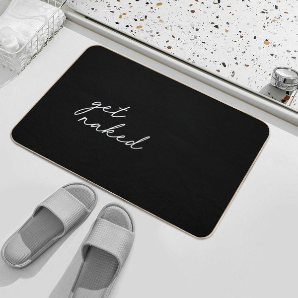 Get Naked, Black And White Bath Mat