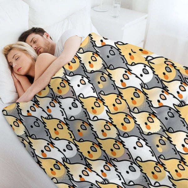 Chubby Cockatiel Party Throw Blanket