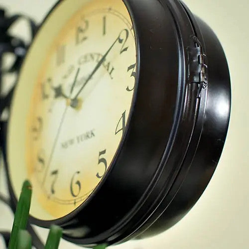 Vintage Double-Sided Station Wall Clock