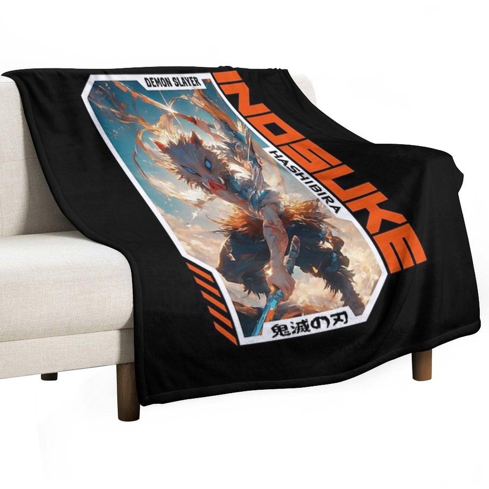 Inosuke Hashibira - Demon Slaye Throw Blanket