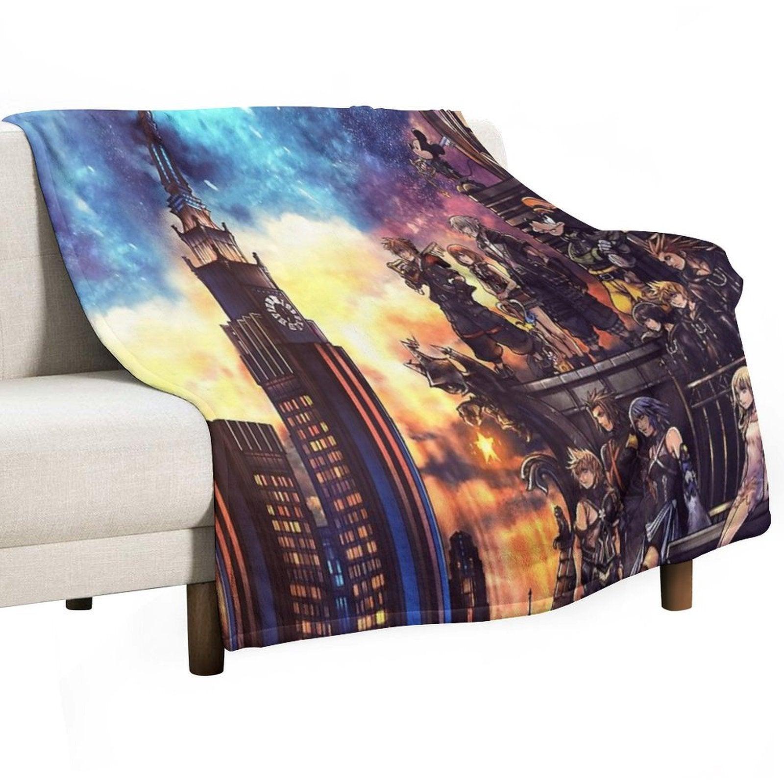 Kingdom Hearts Town Throw Blanket