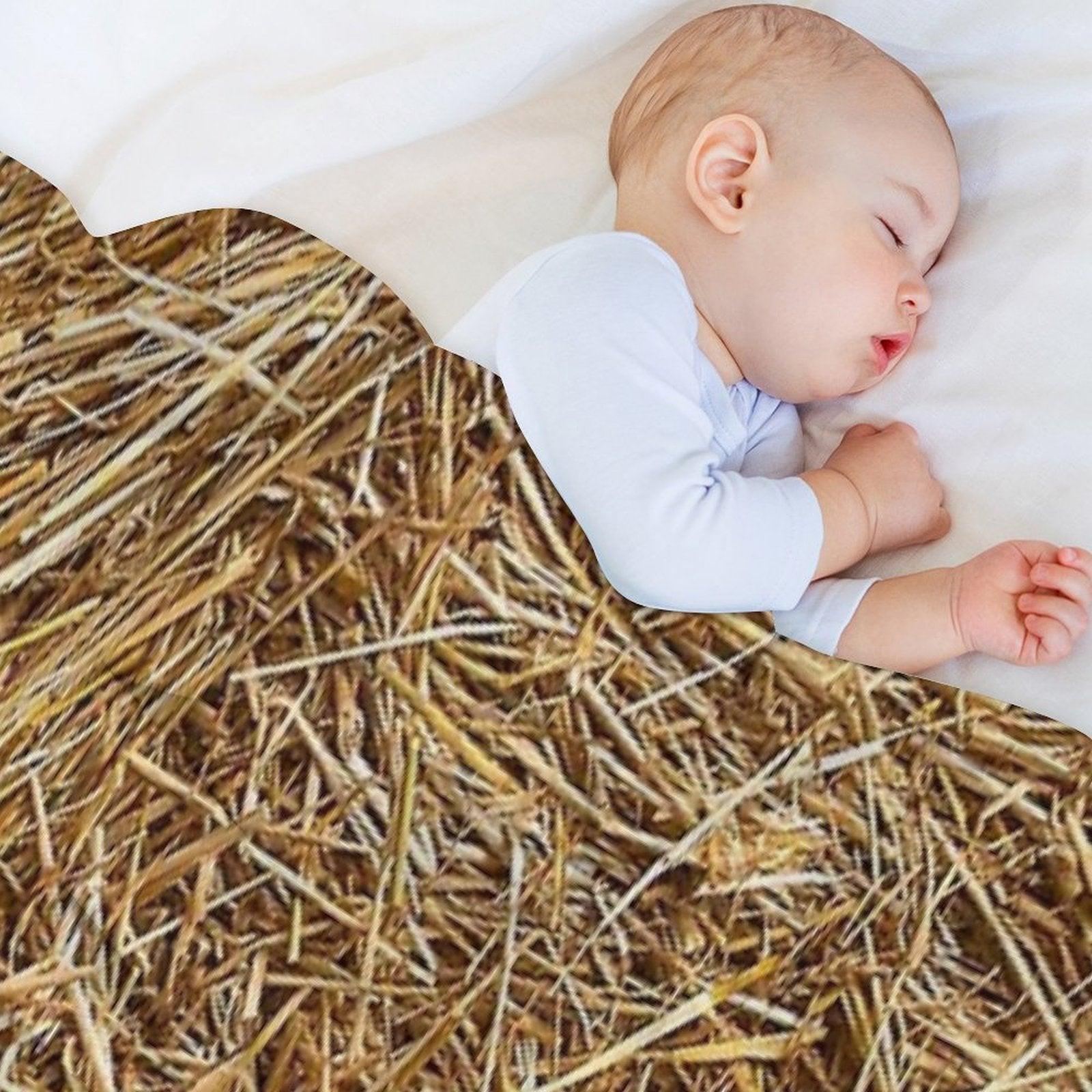 Sunny Natural Hay, Straw Throw Blanket