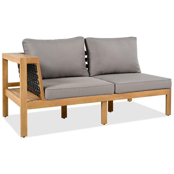 4 Pieces Outdoor Acacia Wood Sofa Set