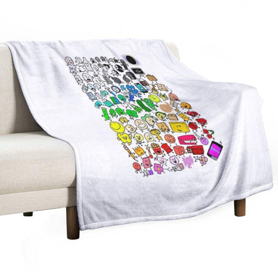 BFDI Inanimate Insanity All Characters (Transparent) Throw Blanket