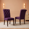 Purple Tufted Dining Chairs Set Of 2 For Dining Room