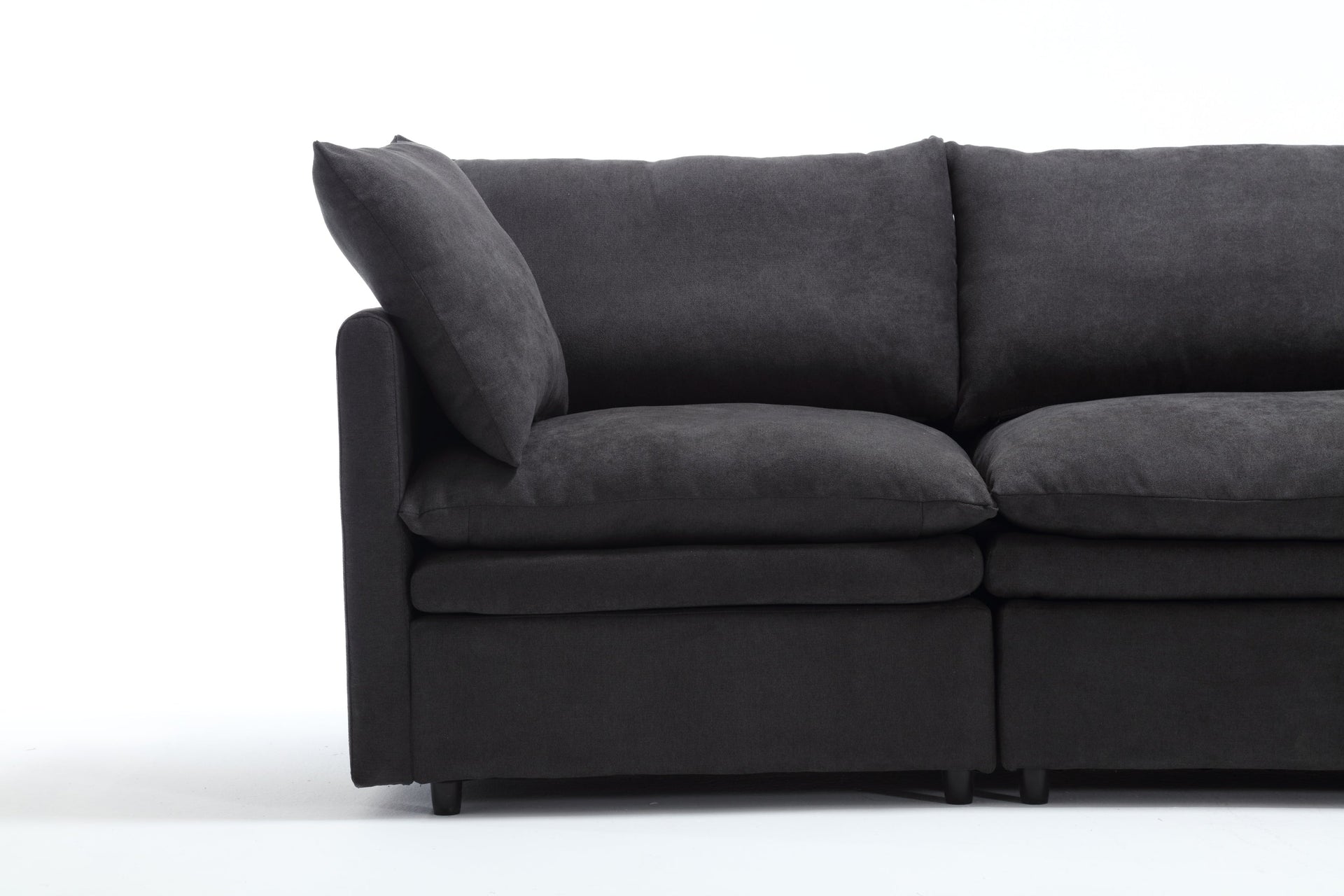 Modern U-shaped Sectional Sofa ,5-seat Upholstered  Sofa Furniture,Sleeper Sofa Couch with Chaise Lounge for Living Room,Apartment,Dark Gray,Polyester