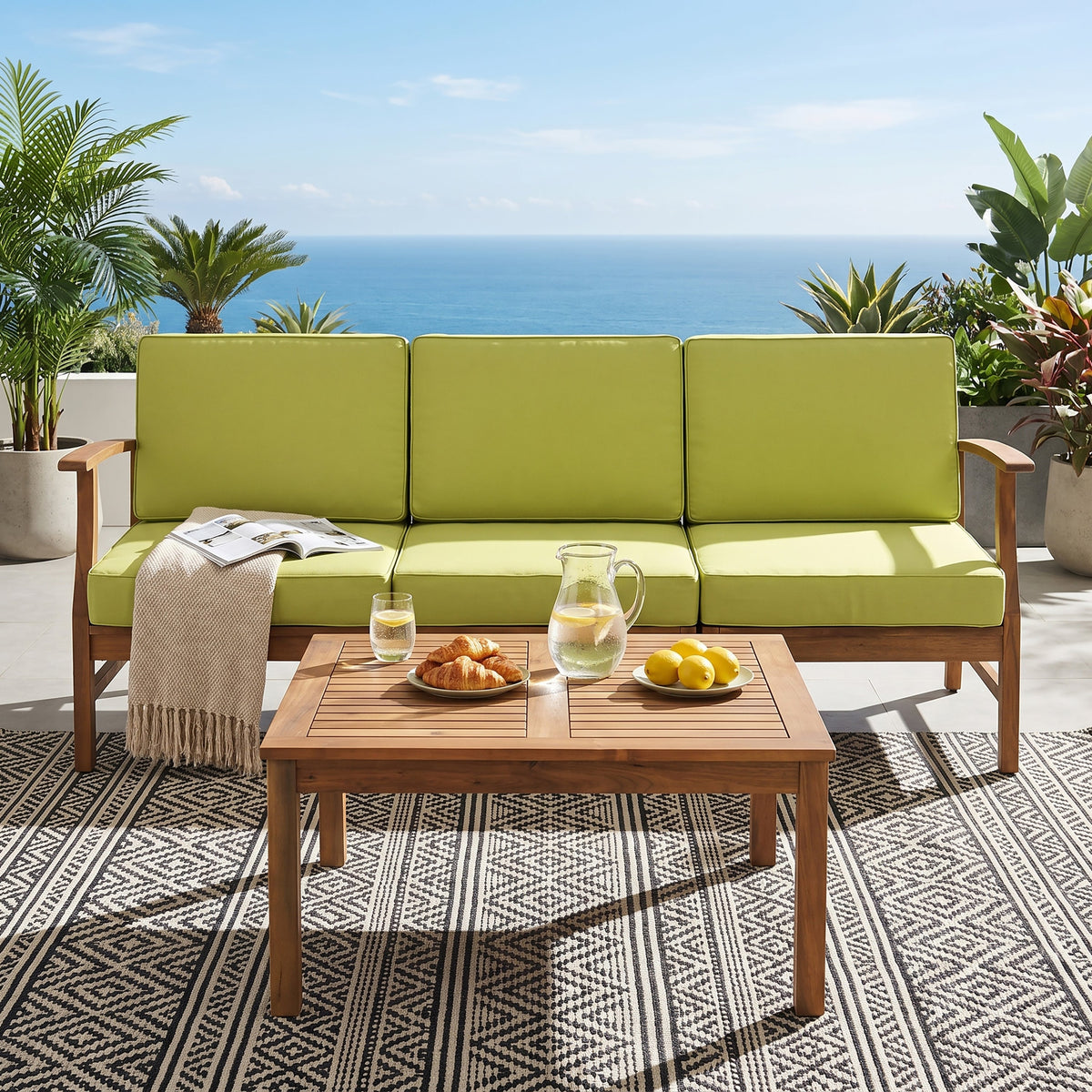 Perla 3 Seater Sofa and Table Set