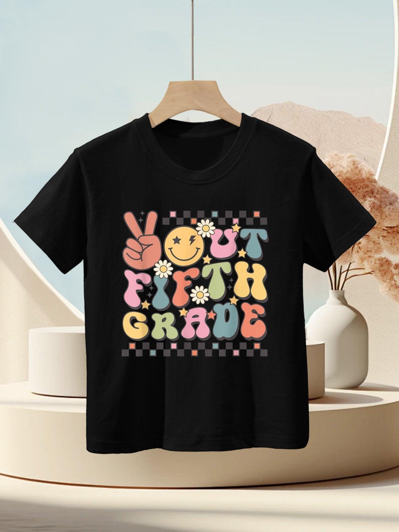 Last Day Of 5th Grade Peace Out Fifth Grade Graduation Kids T-Shirt