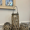 WILLOW LANTERN WITH GLASS VASE