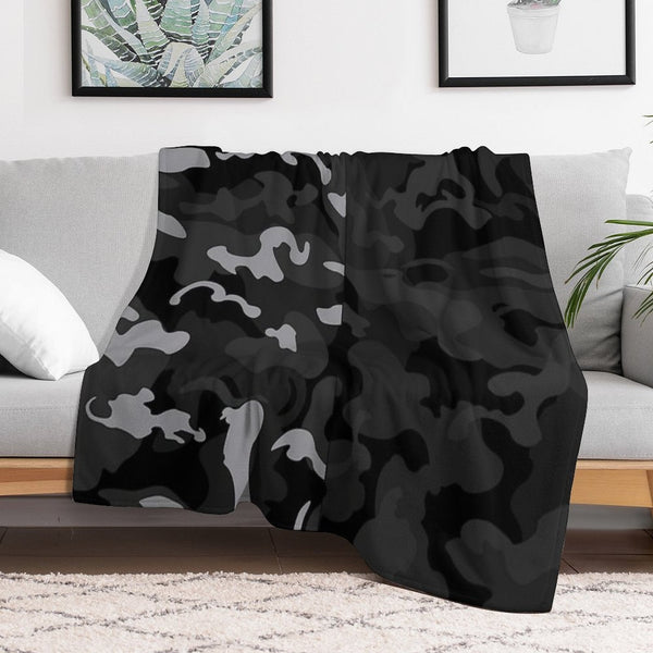 Camo Style - Black Camouflage Mixed Pattern Premium Throw Blanket