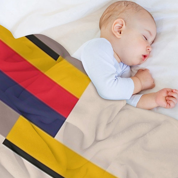 Geometric Design - Bauhaus Inspired Plush Throw Blanket