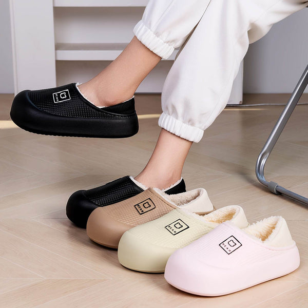 Winter Plush Slippers Soft Fleece Lining, Cushioned EVA Sole & Non-Slip TPR Grip Cozy Indoor Outdoor Home Slip-Ons for All Seasons