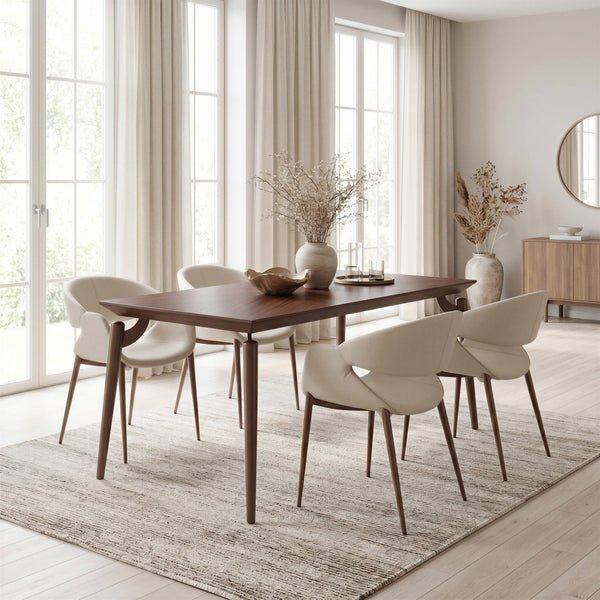 Limay Dining Chair (Set of 2) Beige & Walnut