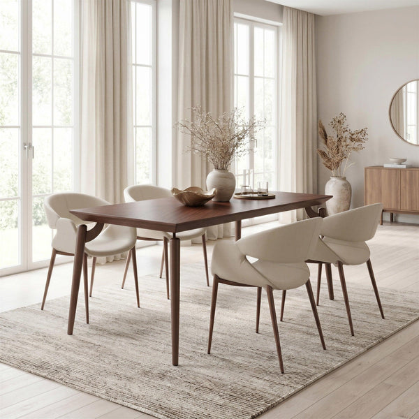 Limay Dining Chair (Set of 2) Beige & Walnut