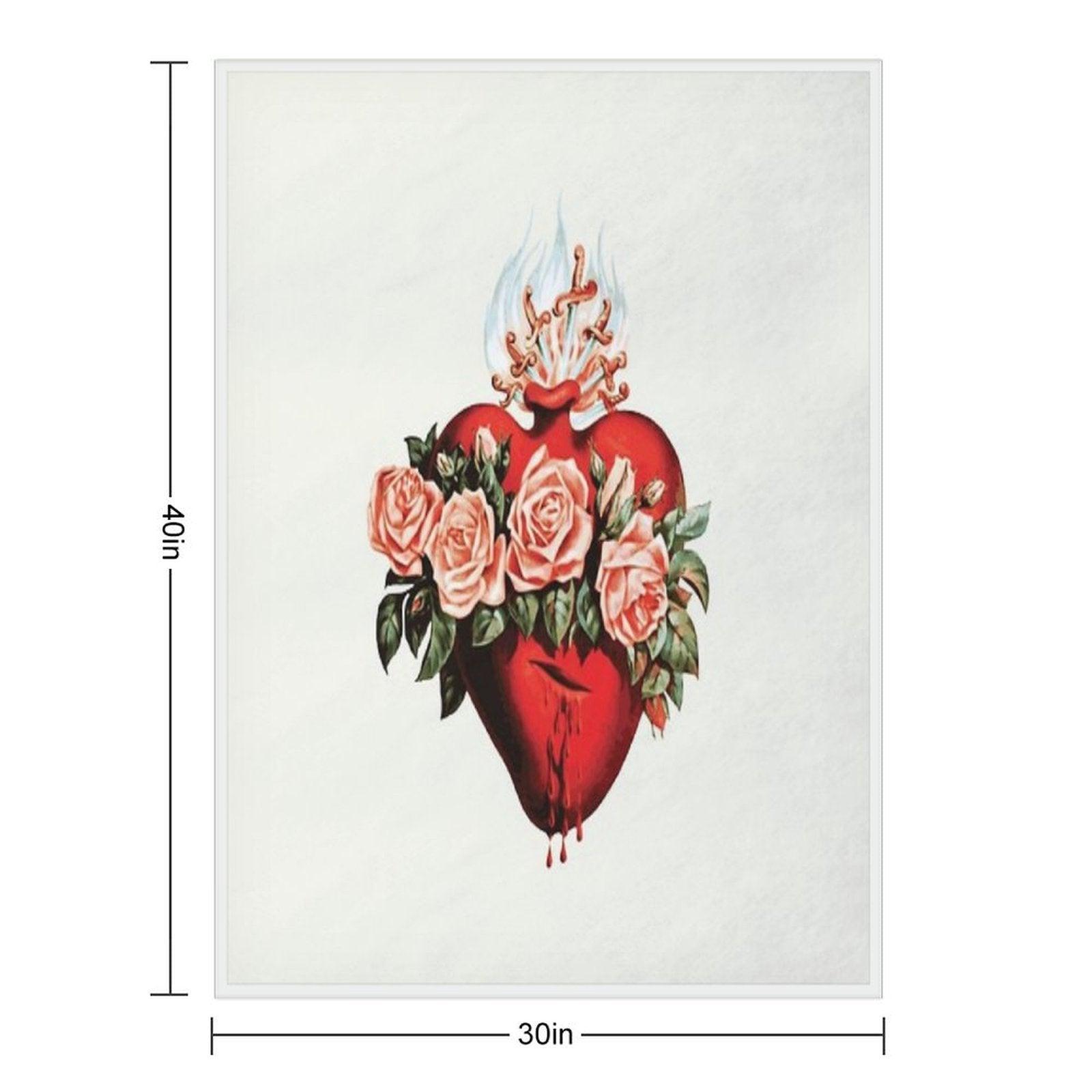 Immaculate Heart of Mary Vintage Throw Blanket