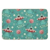 My Kitty Drives A UFO  Atomic Space Cat ©studioxtine Bath Mat
