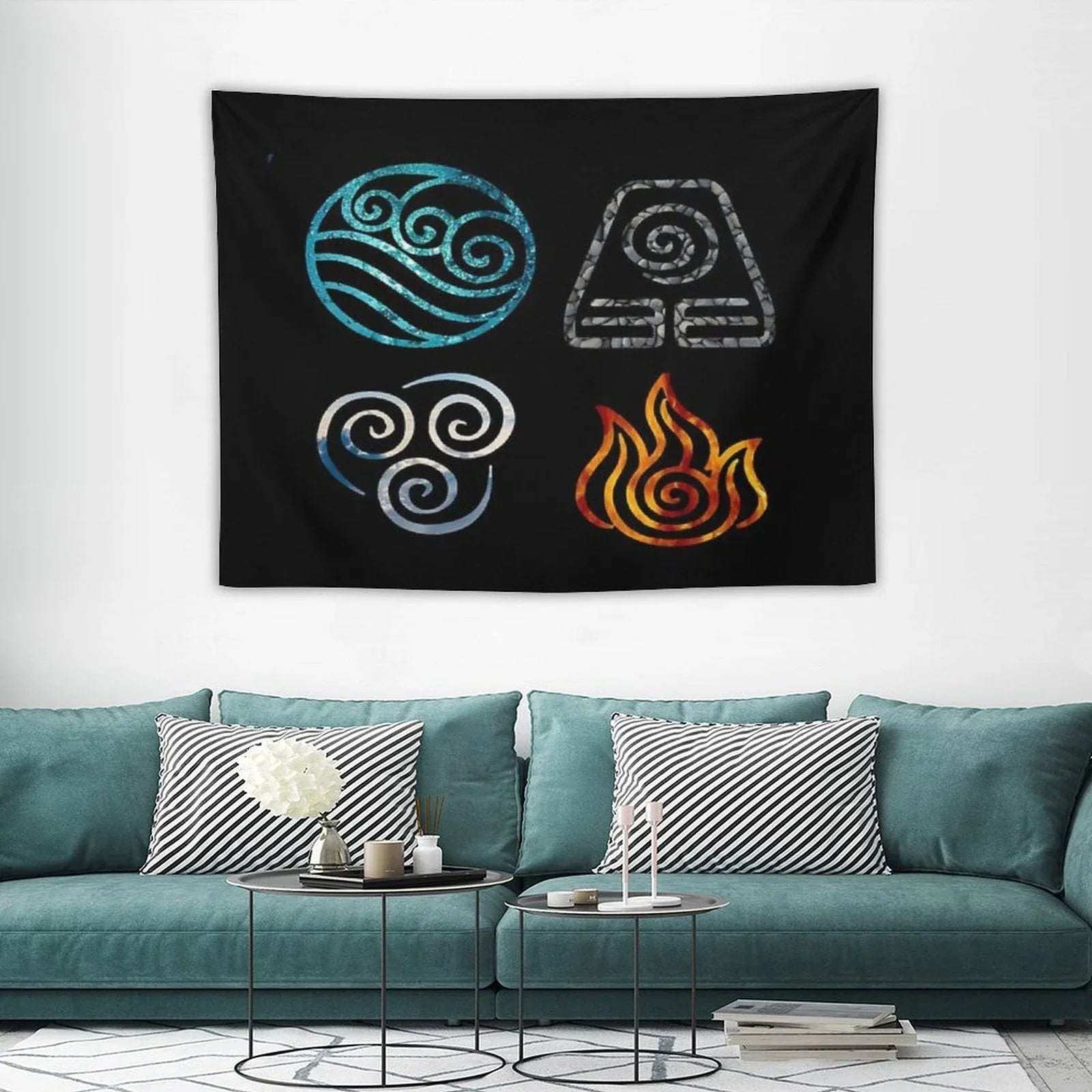 Avatar The Last Airbender Element Symbols Tapestry