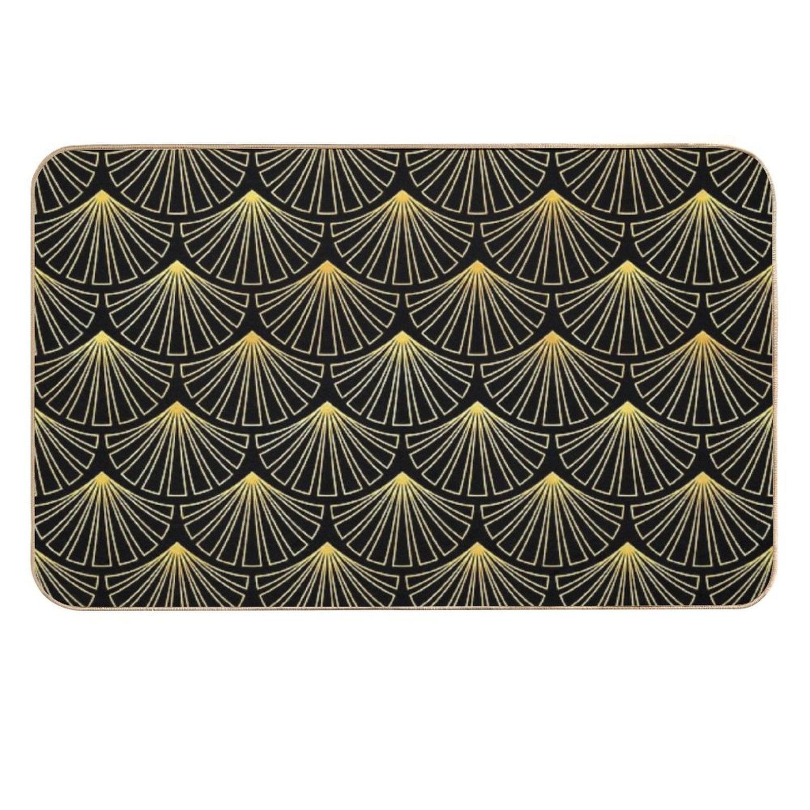 (Faux) Singapore Art Deco Motif Pattern  Non-Slip Bath Mat