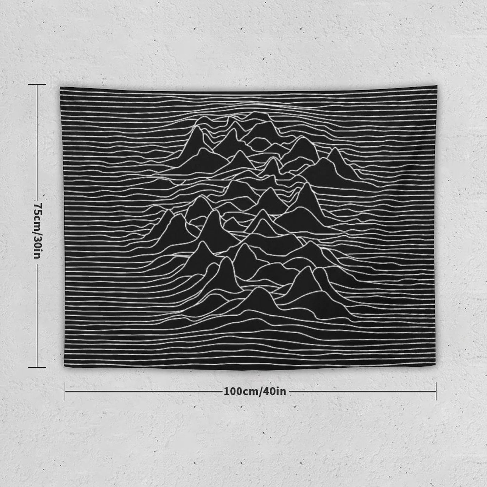 Black And White Illustration - Sound Wave Graphic  - Black Tapestry