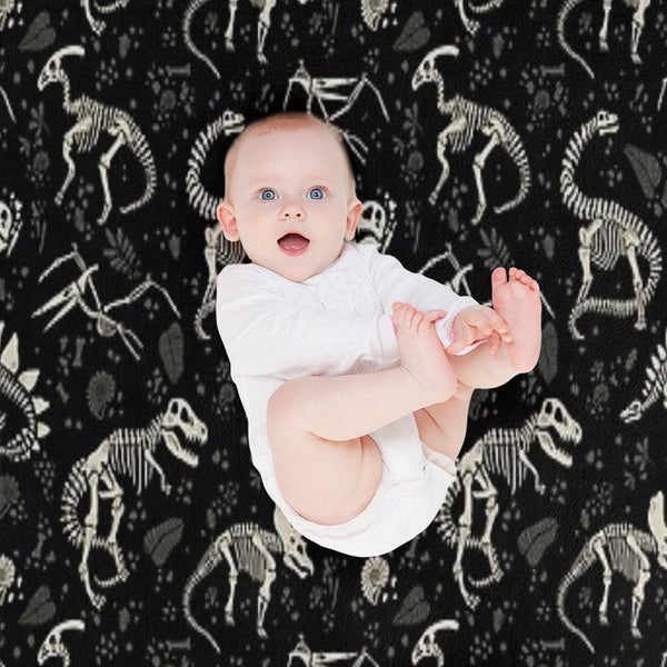 Excavated Dinosaur Fossils Throw Blanket